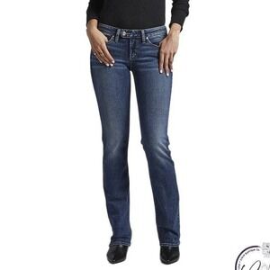 Silver Jeans Co Sz 25 Tuesday Slim Boot Cut Low Rise Medium Wash Denim Stretch